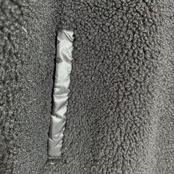 ATHLETA Cozy Sherpa Snap Sweatshirt Size Small Black Puffer Back - Picture 2 of 8